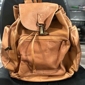 Vintage Wilson Leather Tan Backpack Unisex